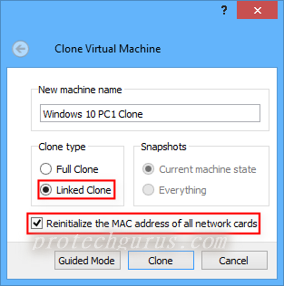 reintialize mac address for all networks virtualbox